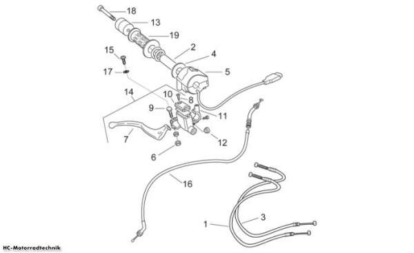 Aprilia Schaltungen rechts Pegaso Carb. 650