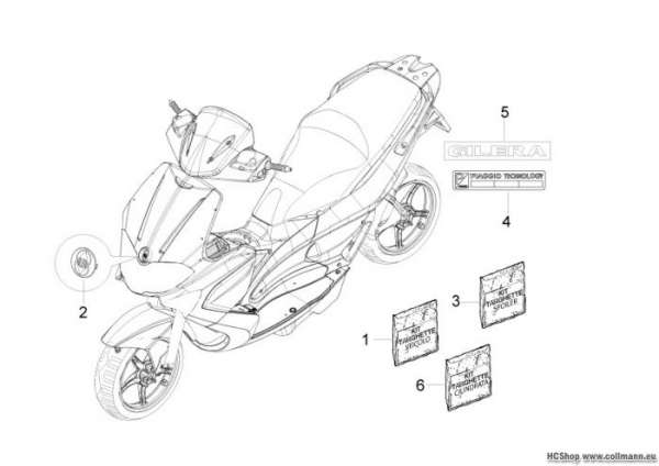 Gilera Plaketten - Verzierungen Runner 50 Purejet