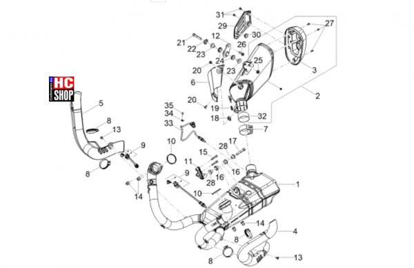 Moto Guzzi Stelvio - Motor - Auspufftopf