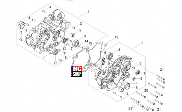 Aprilia RX 125 E5+ - Motor - Gehäuse I
