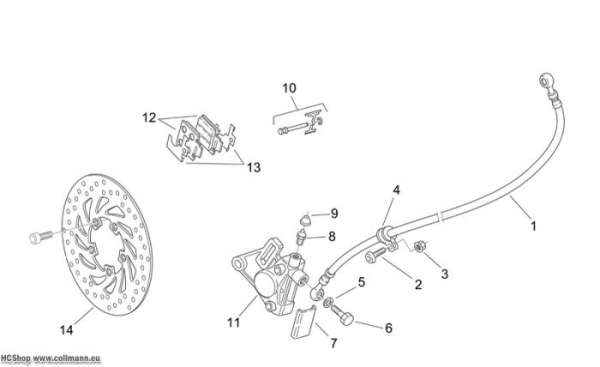 Aprilia V.bremszange Scarabeo 2T E2 eng.Piaggio 50
