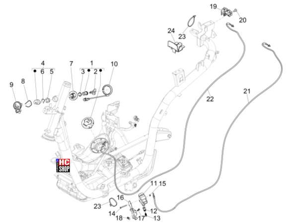 Piaggio Medley 125 E5 Fahrgestell Schloßen