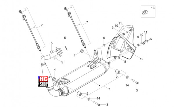 Aprilia Tuono 125 E5+ - Motor - Auspufftopf