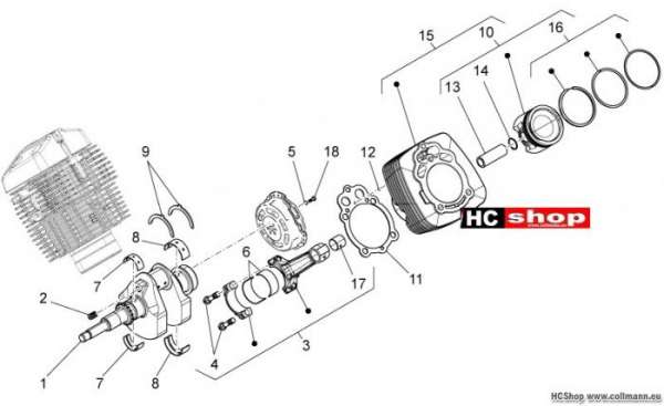 Moto Guzzi V7 Stone Kurbelwelle Zylinder