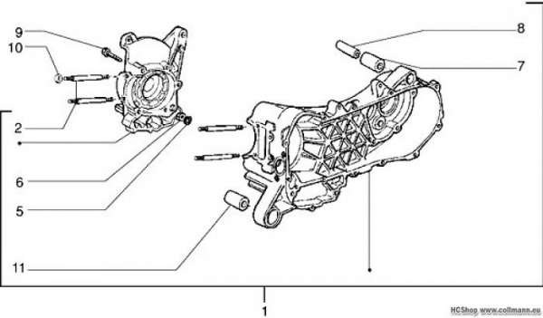 Vespa Kurbelwellengehäuse 50 4T