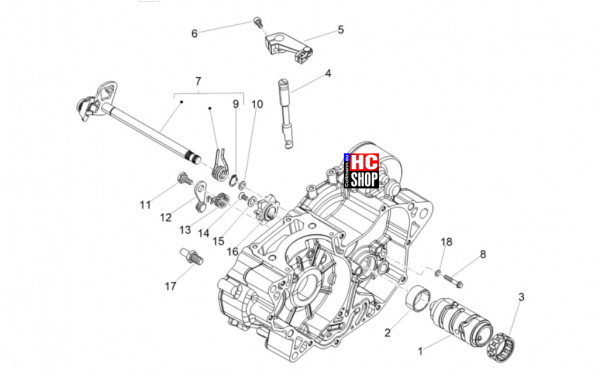 Aprilia RX 125 E5+ - Motor - Schaltgetriebe-Schaltgabel