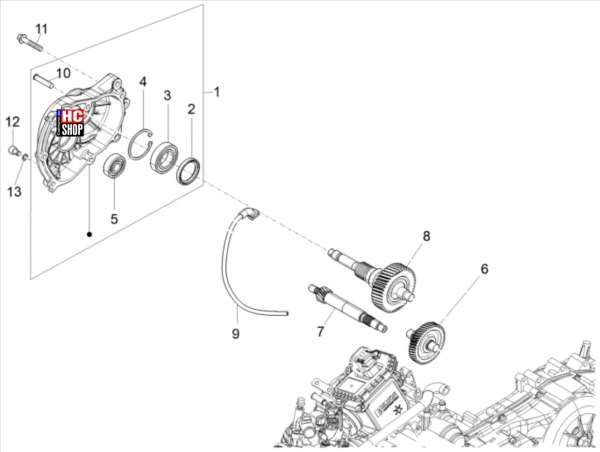 VESPA Sprint 50 E5 Motor Einheit Getriebe