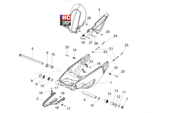 Aprilia RSV4 1100 Factory SE-09 SBK - Fahrgestell-Karosserie - Schwinge