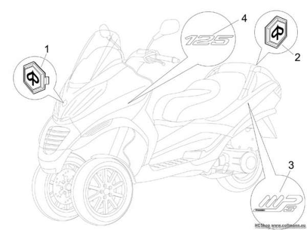 Piaggio Plaketten-Verzierungen MP3 125RL