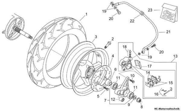 Aprilia Hinterrad Leonardo 125-150