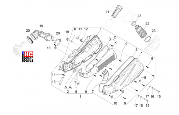Piaggio Liberty 125 iget E5+ - Motor - Luftfilter