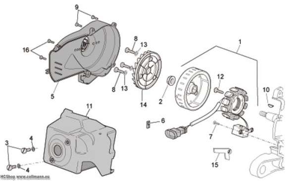 Aprilia Schwungrad Scarabeo 2T E2 eng.Piaggio 50