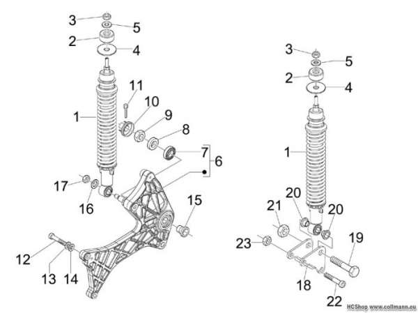 Vespa Hintere Radaufhängung GTS 125 ie Super