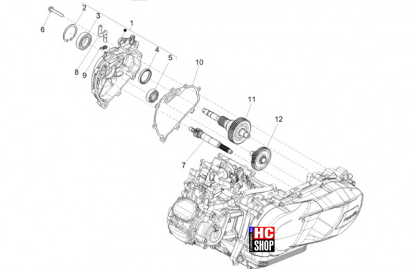 Aprilia SXR 50 E5+ - Motor - Einheit Getriebe