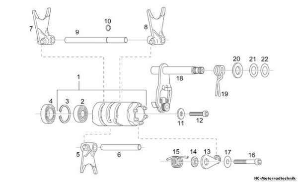 Aprilia Getriebeschaltung RS 125