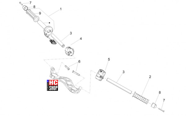 Aprilia RS 660 4T 8V E5 ABS Lenkstange - Schaltungen