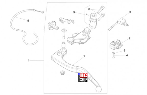 Aprilia Tuono V4 Factory 1100 E5+ - Lenkstange-Schaltungen - Kupplungssteuerung