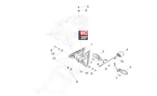 Aprilia RS 457 8V E5 - Vordere Lichter-Instrumente - Hinterleuchten