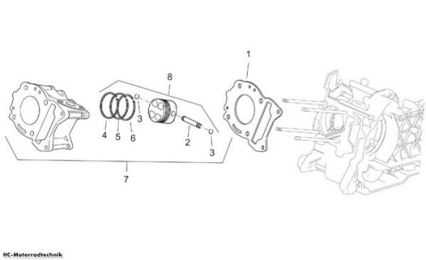 Aprilia Zylinder Scarabeo E2 125/200