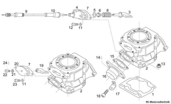 Aprilia Zylinder -Entl.vent. RS 125