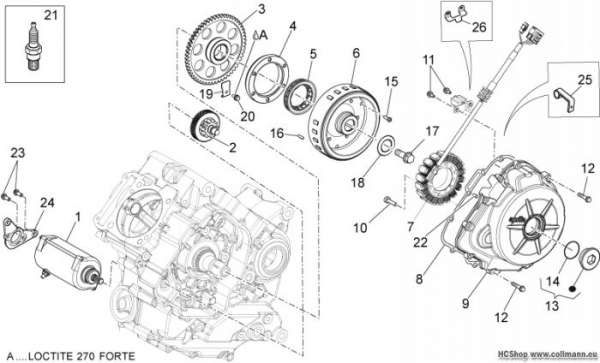 Aprilia Zündgruppe Anlasser-Lichtmaschine Dorsoduro 1200