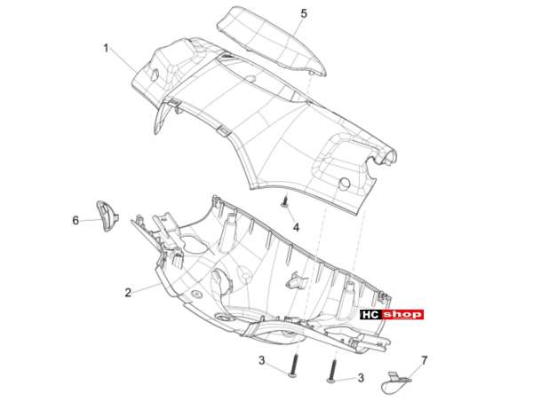 Vespa Sprint 50 4T E4 - Lenker Abdeckung