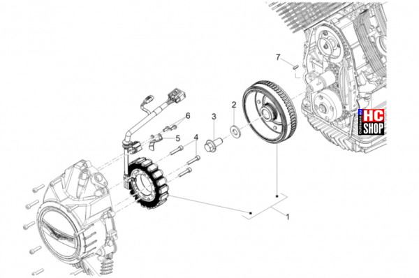 Moto Guzzi V7 Special 850 E5+ - Motor - Schwungmagnetstarter-Zündung