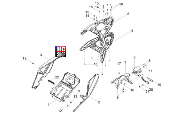 Aprilia Tuono 125 E5+ - Aufbau - Heckaufbau