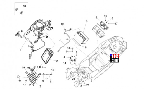 Aprilia RS 660 Factory E5+ - Elektrische Anlage - Mitt. Elektrische Anlage