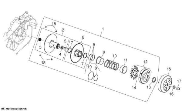 Aprilia Kupplung Scarabeo Light Carb. 125/200