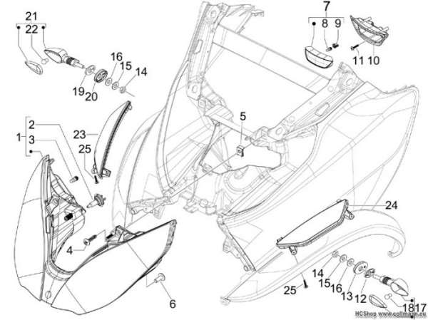 Piaggio Vorderleuchten - Blinkleuchten MP3 500 LT