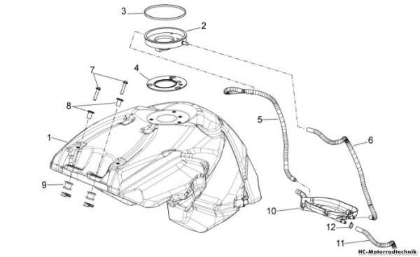 Aprilia Kraftstofftank Shiver 750