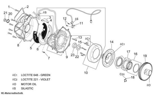 Aprilia Zündung Pegaso Carb. 650