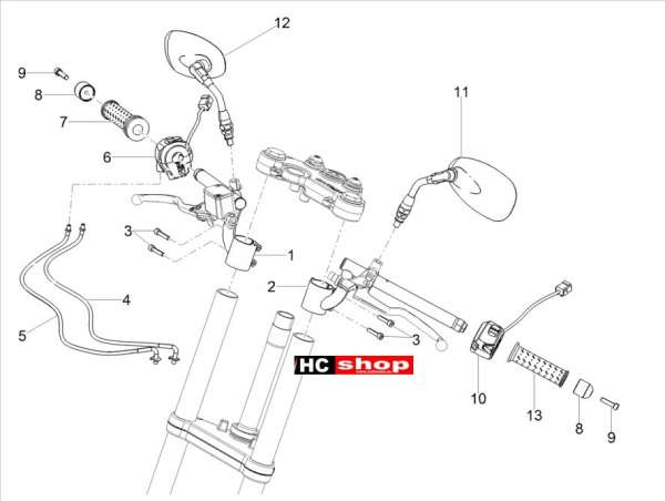 Moto Guzzi V7 III Racer 750 ABS E4 - Lenkstange Schaltung