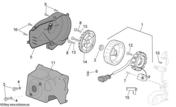 Aprilia Schwungrad Scarabeo 2T E2 eng.Piaggio 50