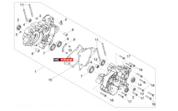 Aprilia SX 50 E4 - Motor Gehäuse I