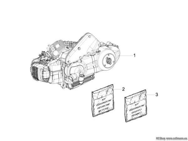 Vespa Motor, komplett LX 125 4T ie Touring
