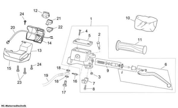 Aprilia Schaltungen links Atlantic Sprint 400/500
