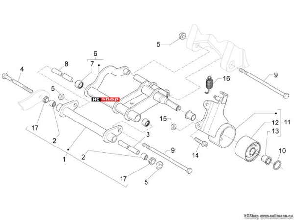 Piaggio Fly 50 4T Schwingarm