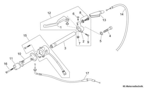 Aprilia Schaltungen links RS 50