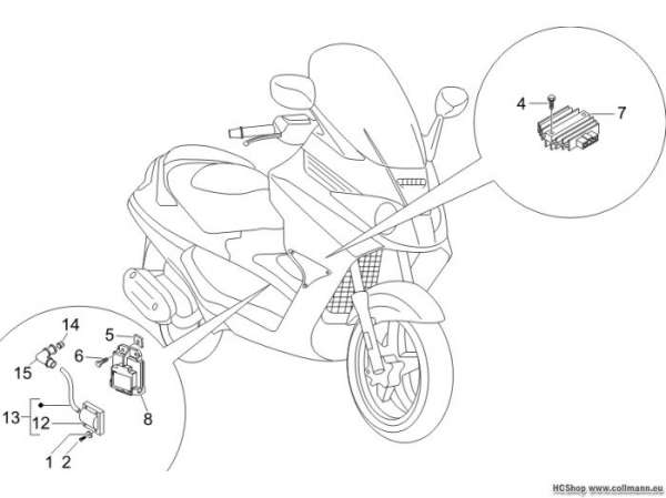 Piaggio Spannungsreglerern - Elektronisches X8 125