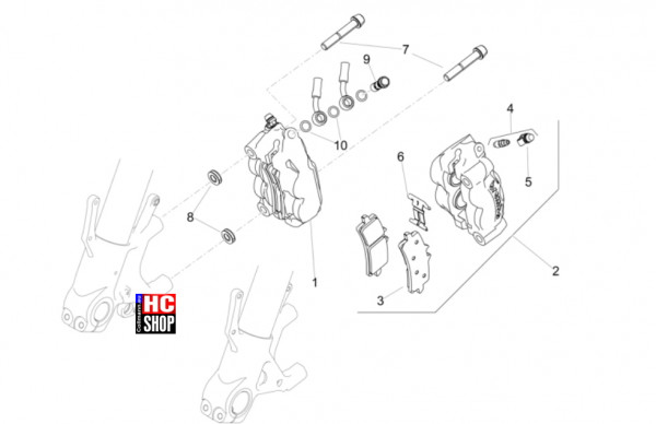 Aprilia Tuono V4 Factory 1100 E5+ - Bremsanlage - Vorderradbremszange