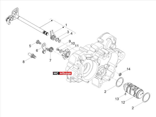 Aprilia Schaltgetriebe / Schaltgabel RS4 50