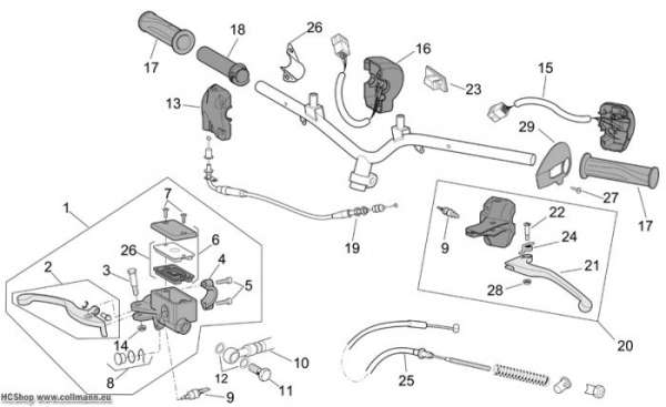 Aprilia Schaltungen Scarabeo 2T E2 eng.Piaggio 50