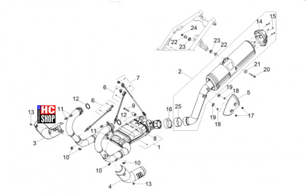 Moto Guzzi V85 TT Strada E5 - Motor - Auspufftopf