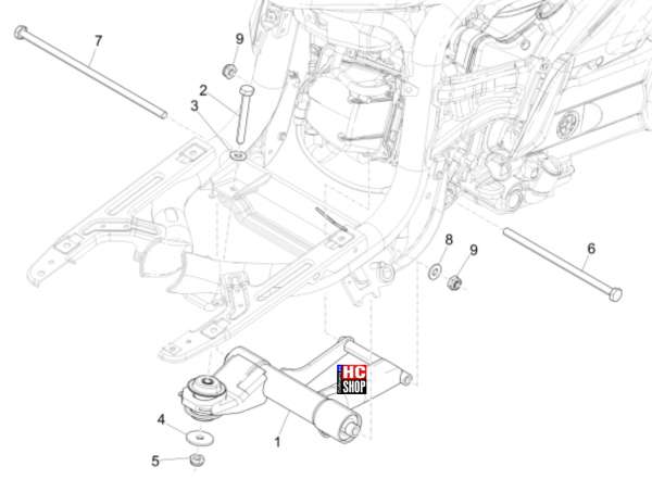 Piaggio Liberty 50 IGET E5 Radaufhängungen Schwingarm