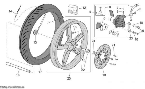 Aprilia Vorderrad Scheibenbremse Scarabeo 50 4T NET