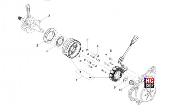 Aprilia RX 125 E5+ - Motor - Schwungmagnetstarter-Zündung