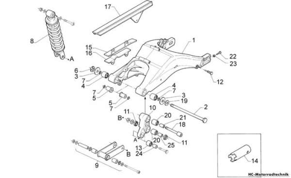Aprilia Hinterradaufhängung RS 125 (eng.123)