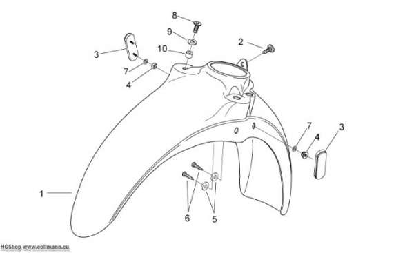 Aprilia V.Schutzblech Scarabeo 2T E2 eng.Piaggio 50